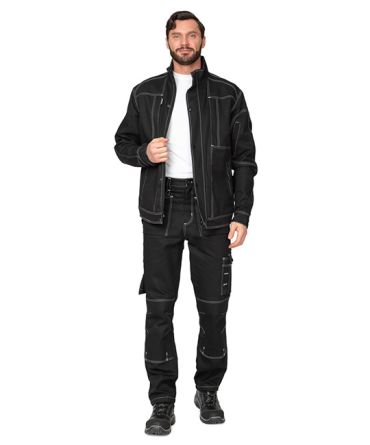 Костюм рабочий мужской Викинг 2021 чёрный (куртка и брюки) фото 3