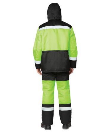 Костюм мужской утеплённый "Трасса" лимонный/чёрный (куртка и полукомбинезон) фото 3