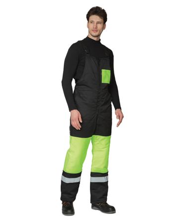 Костюм мужской утеплённый "Трасса" лимонный/чёрный (куртка и полукомбинезон) фото 4