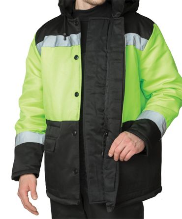 Костюм мужской утеплённый "Трасса" лимонный/чёрный (куртка и полукомбинезон) фото 6