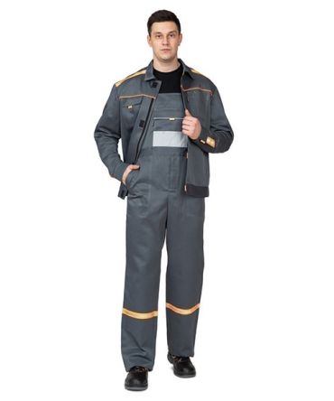 Костюм рабочий мужской "Уни-Спец" тёмно-серый/оранжевый фото 4