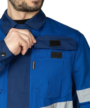 Костюм мужской "Вираж Индастриал" тёмно-синий/василёк (куртка и брюки) фото 11