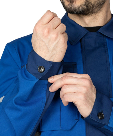 Костюм мужской "Вираж Индастриал" тёмно-синий/василёк (куртка и брюки) фото 12