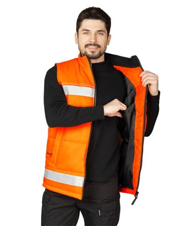 Жилет утеплённый "Хайвиз" оранжевый фото 10