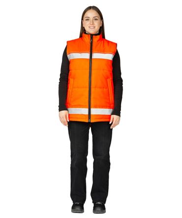 Жилет утеплённый "Хайвиз" оранжевый фото 3