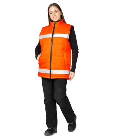 Жилет утеплённый "Хайвиз" оранжевый фото 5