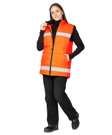 Жилет утеплённый "Хайвиз" оранжевый фото 7
