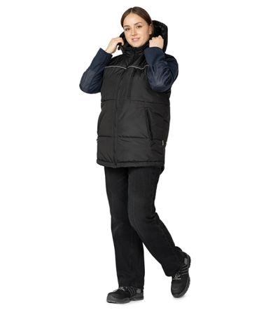 Жилет рабочий утепленный "Кама" черный фото 5