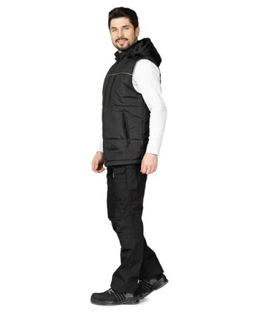 Жилет рабочий утепленный "Кама" черный фото 7