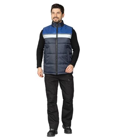 Жилет утеплённый Свирь тёмно-синий/василёк фото 2