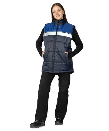 Жилет утеплённый Свирь тёмно-синий/василёк фото 3
