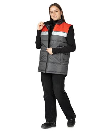 Жилет утеплённый Свирь тёмно-серый/красный фото 6