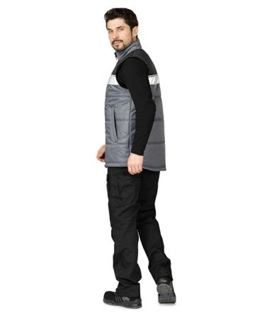 Жилет утеплённый Свирь тёмно-серый/чёрный фото 10