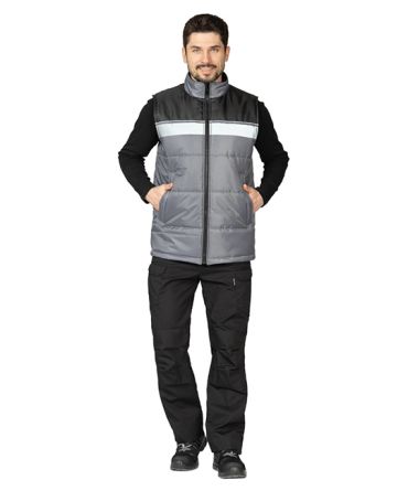 Жилет утеплённый Свирь тёмно-серый/чёрный фото 2