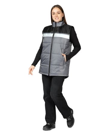 Жилет утеплённый Свирь тёмно-серый/чёрный фото 3