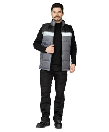 Жилет утеплённый Свирь тёмно-серый/чёрный фото 6