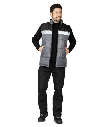 Жилет утеплённый Свирь тёмно-серый/чёрный фото 8